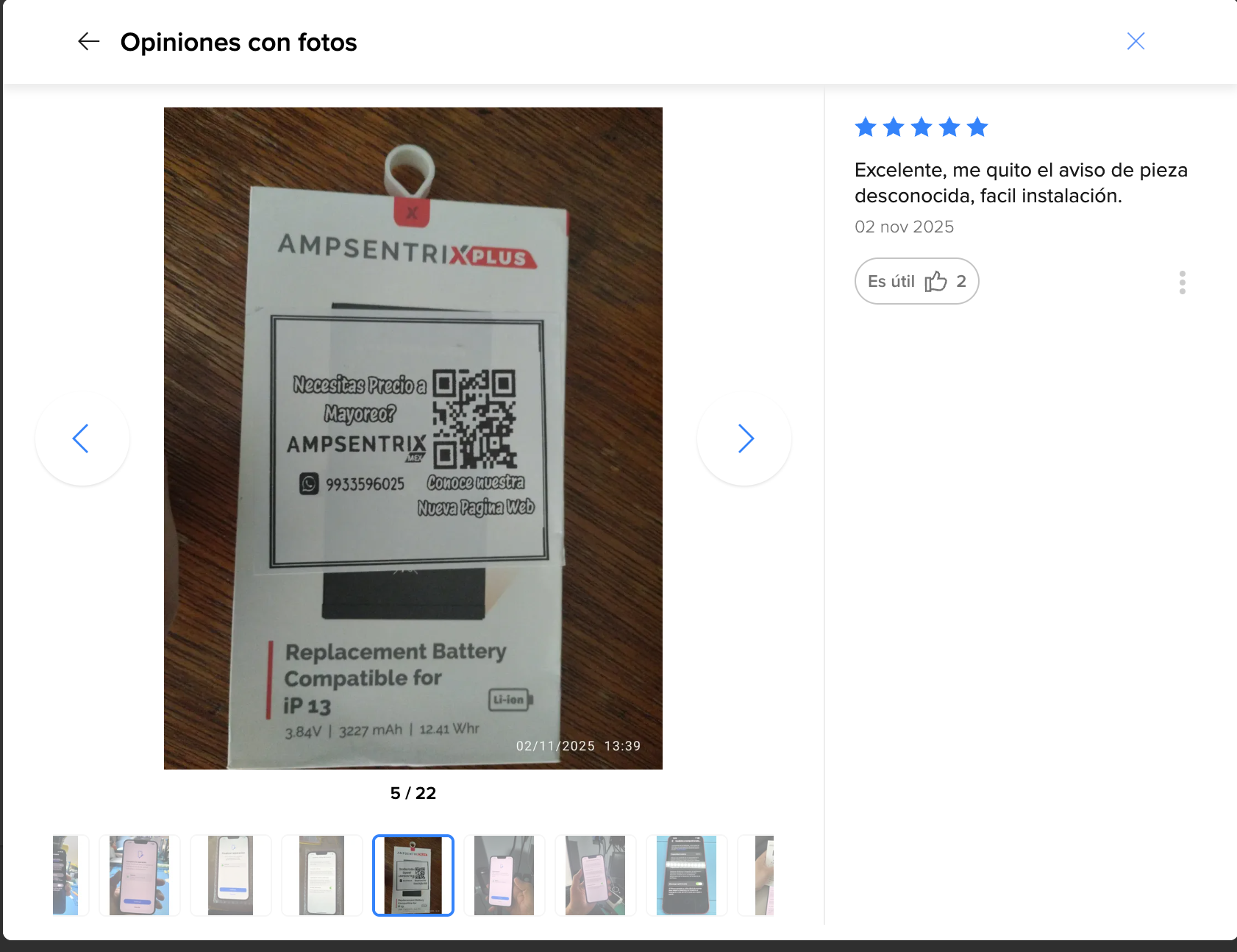 Reseña — Excelente, me quitó el aviso de pieza desconocida,