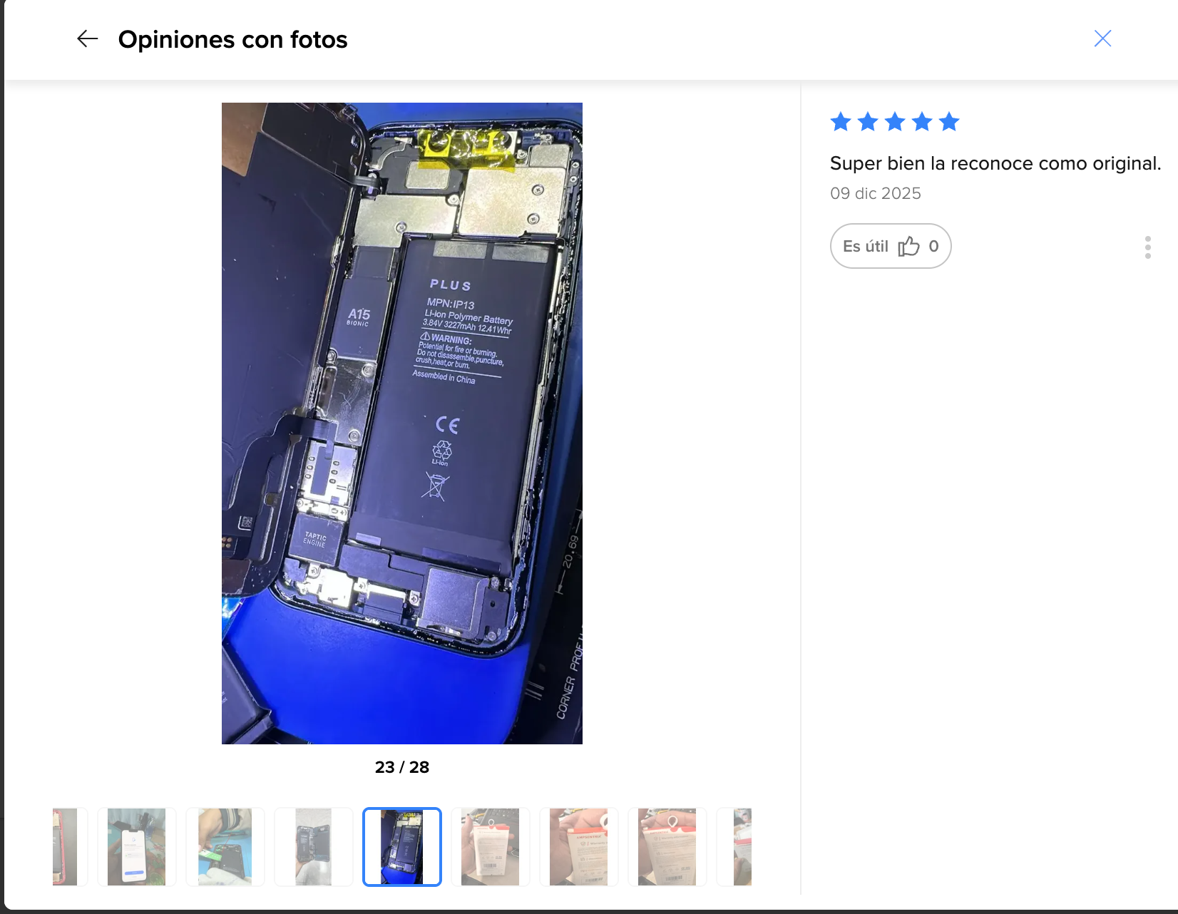 Reseña — Super bien, la reconoce como original.
